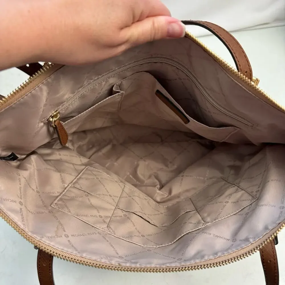 Michael Kors Jet Set Canvas Monogram Large Tote Bag Purse